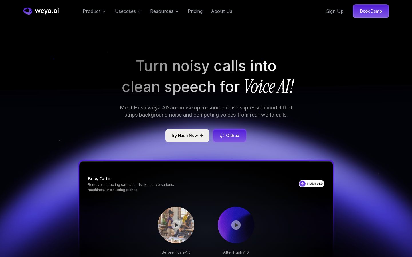 Hush Homepage