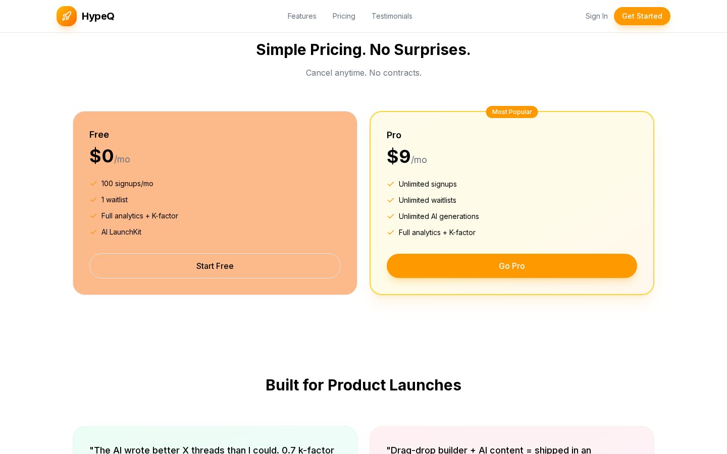 HypeQ Pricing