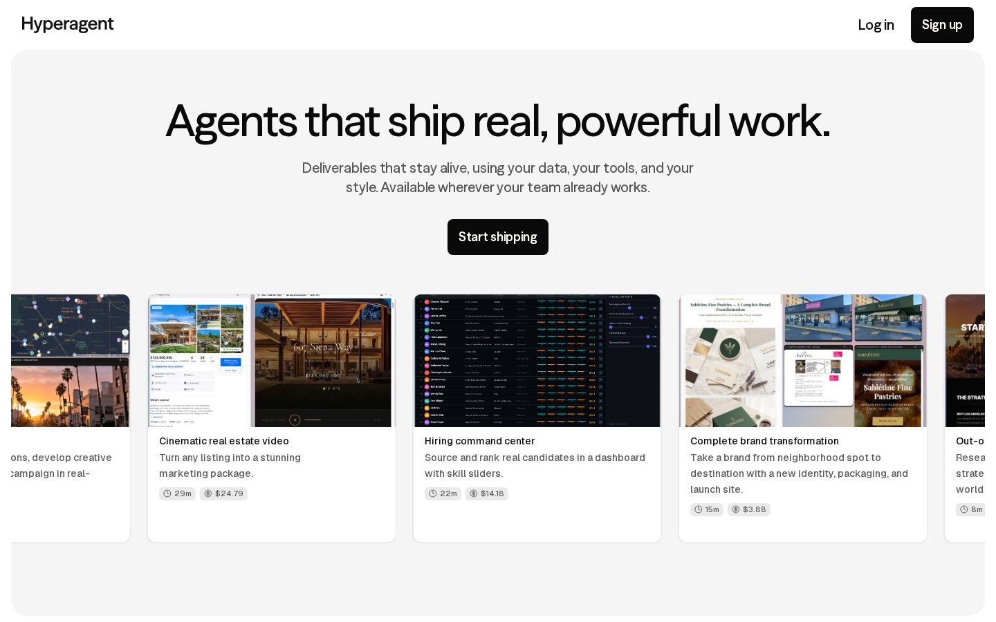 Hyperagent Homepage