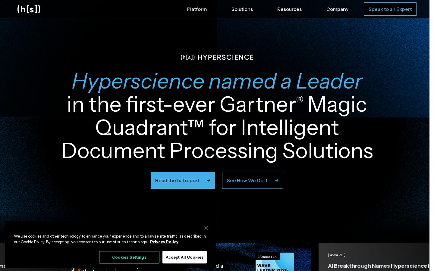 Hyperscience Homepage