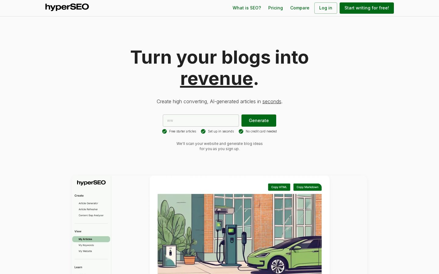 hyperSEO Homepage