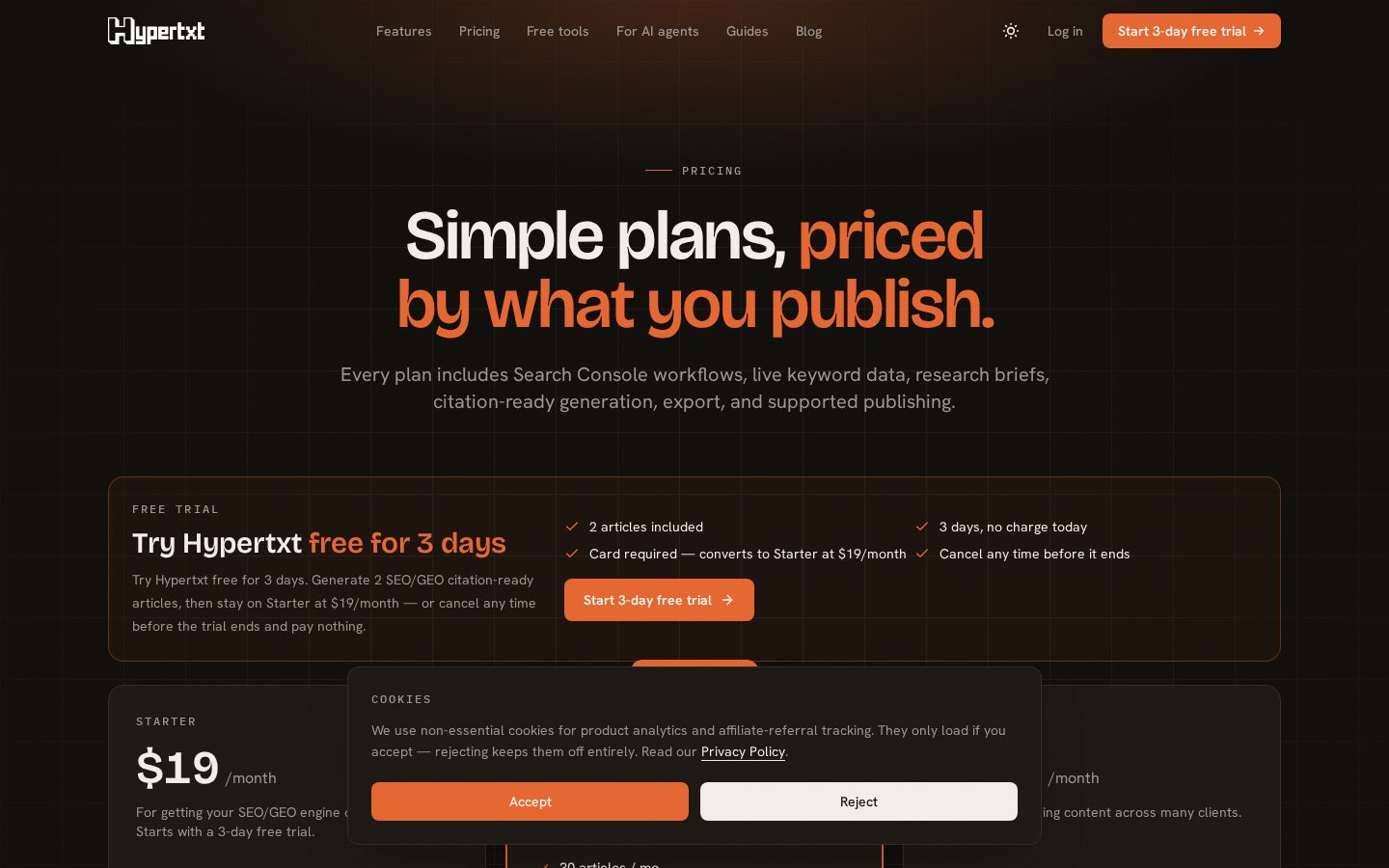 Hypertxt Pricing