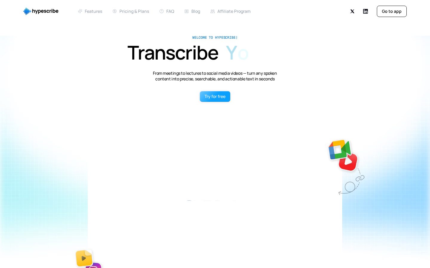 HypeScribe Homepage