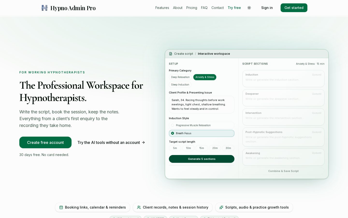 Hypno Admin Pro Homepage