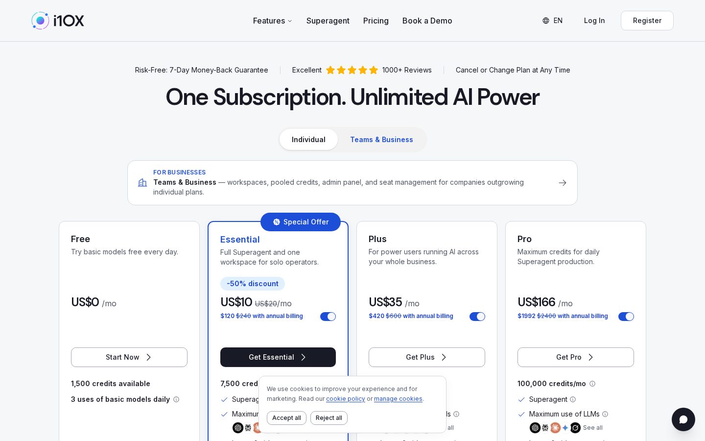 i10X Pricing