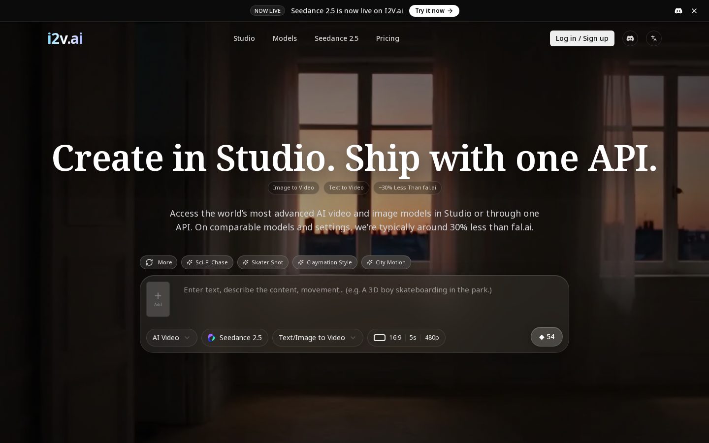 I2V AI Video Generator Homepage