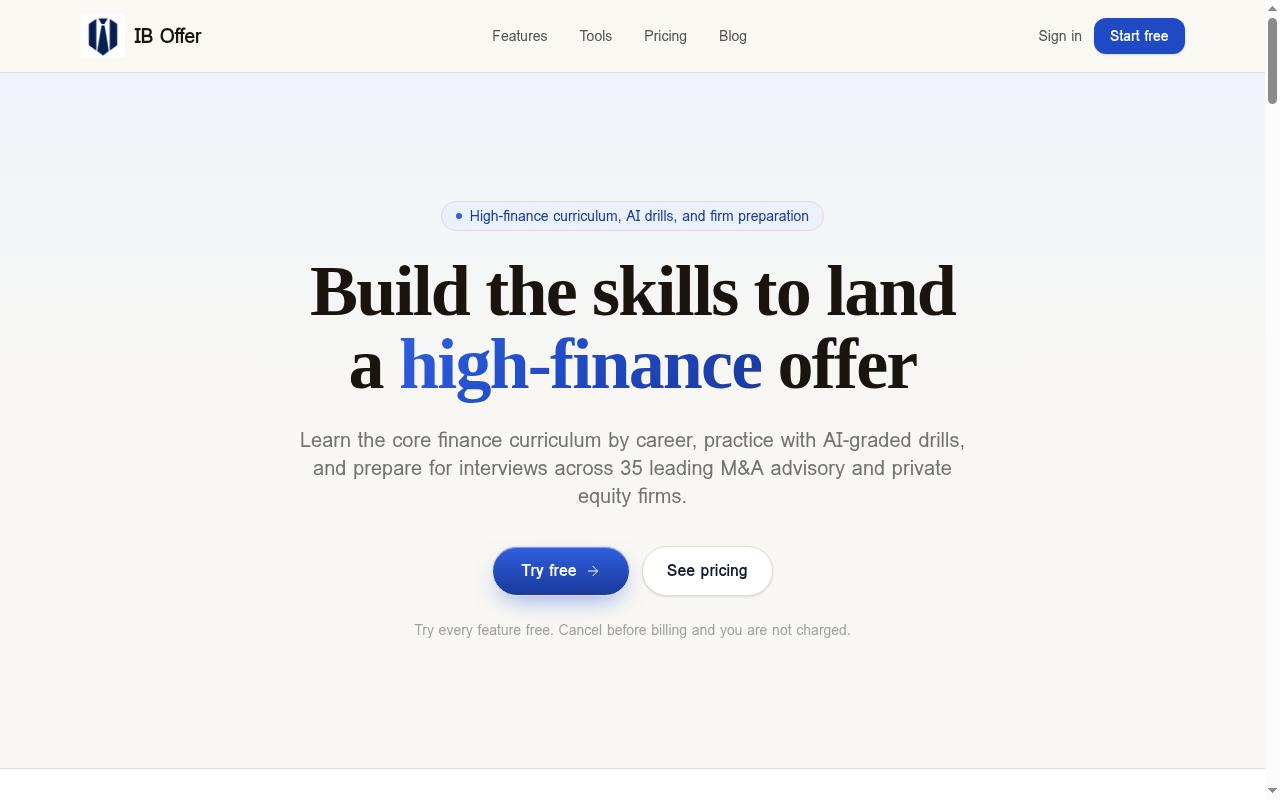 IB Offer Homepage