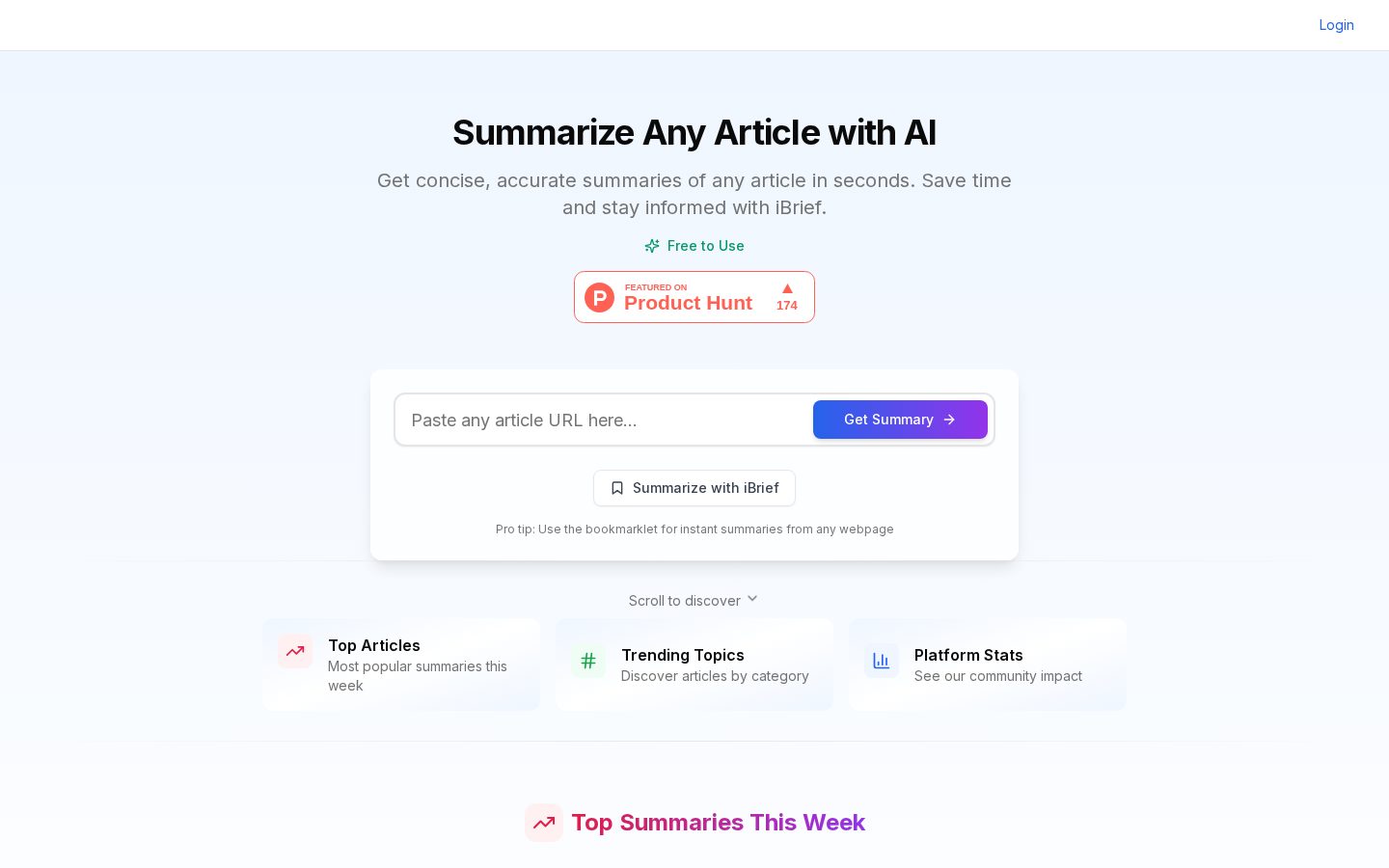 iBrief Homepage