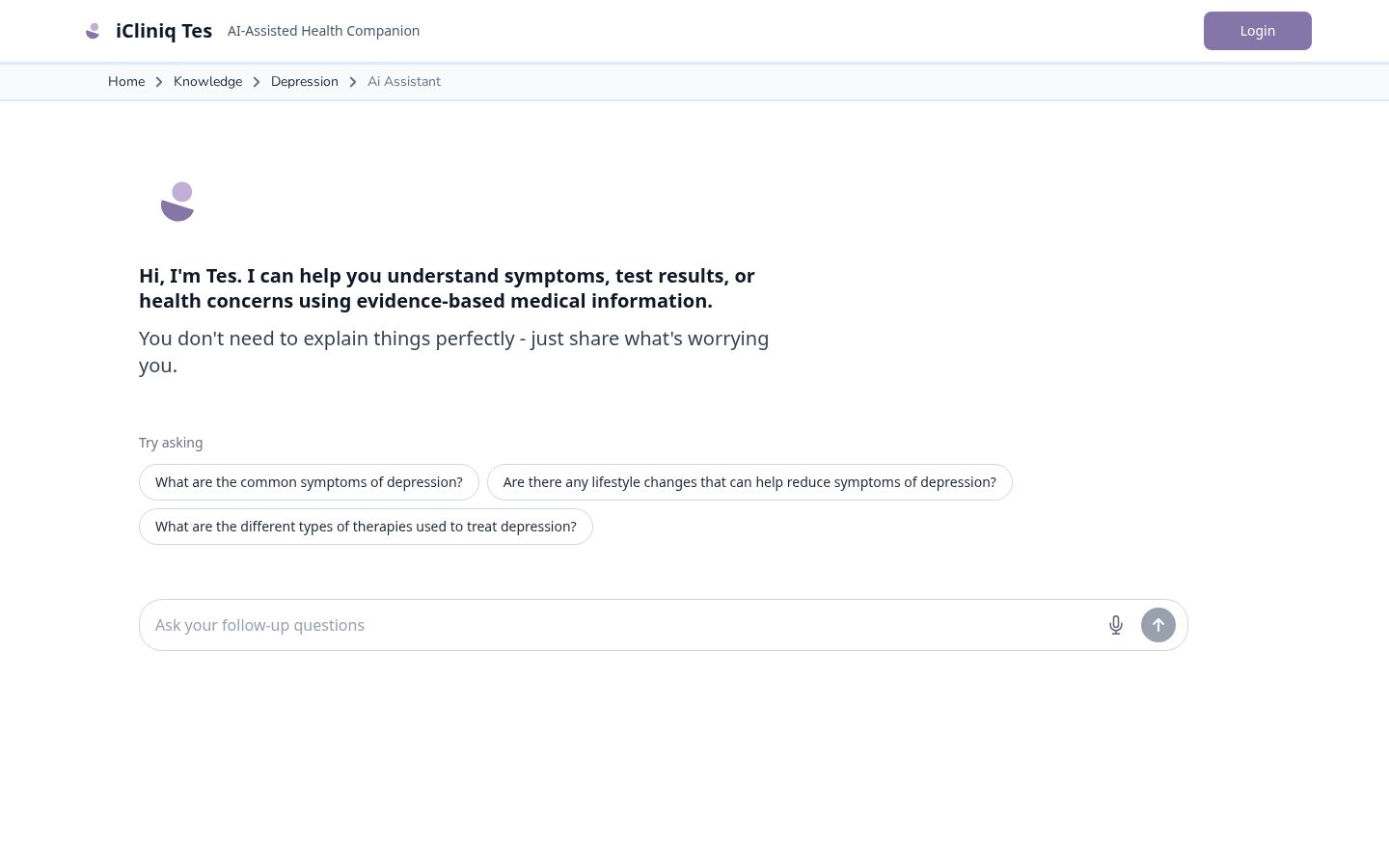 iCliniq Tes Homepage