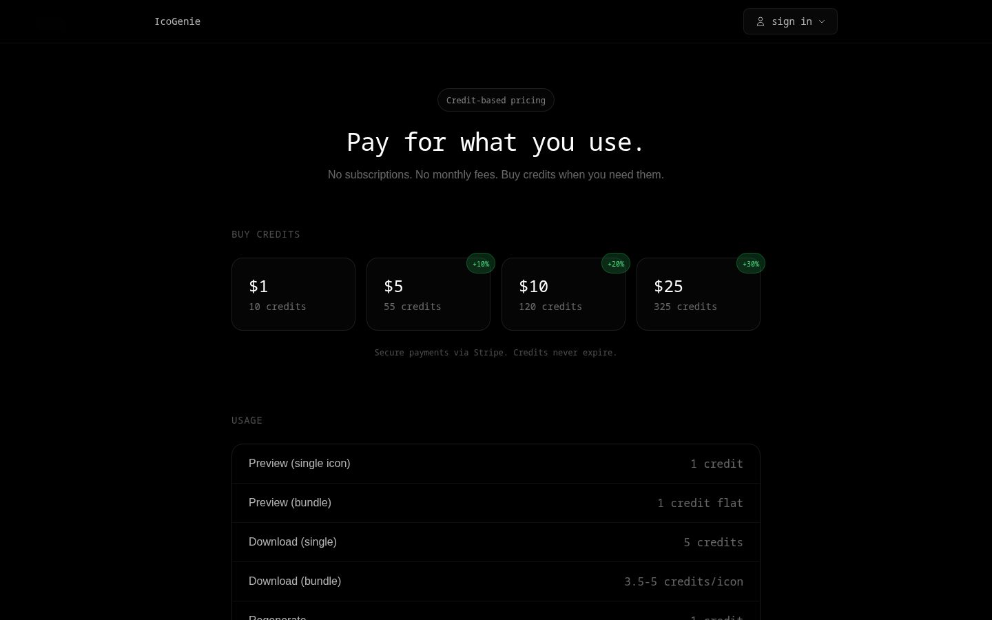 IcoGenie Pricing