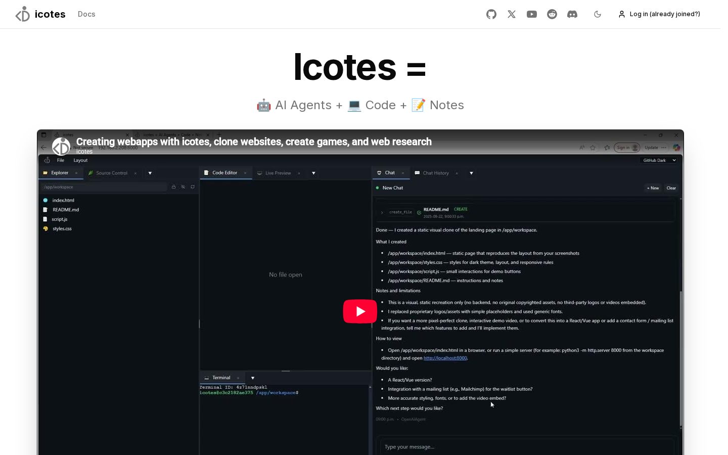 icotes Homepage