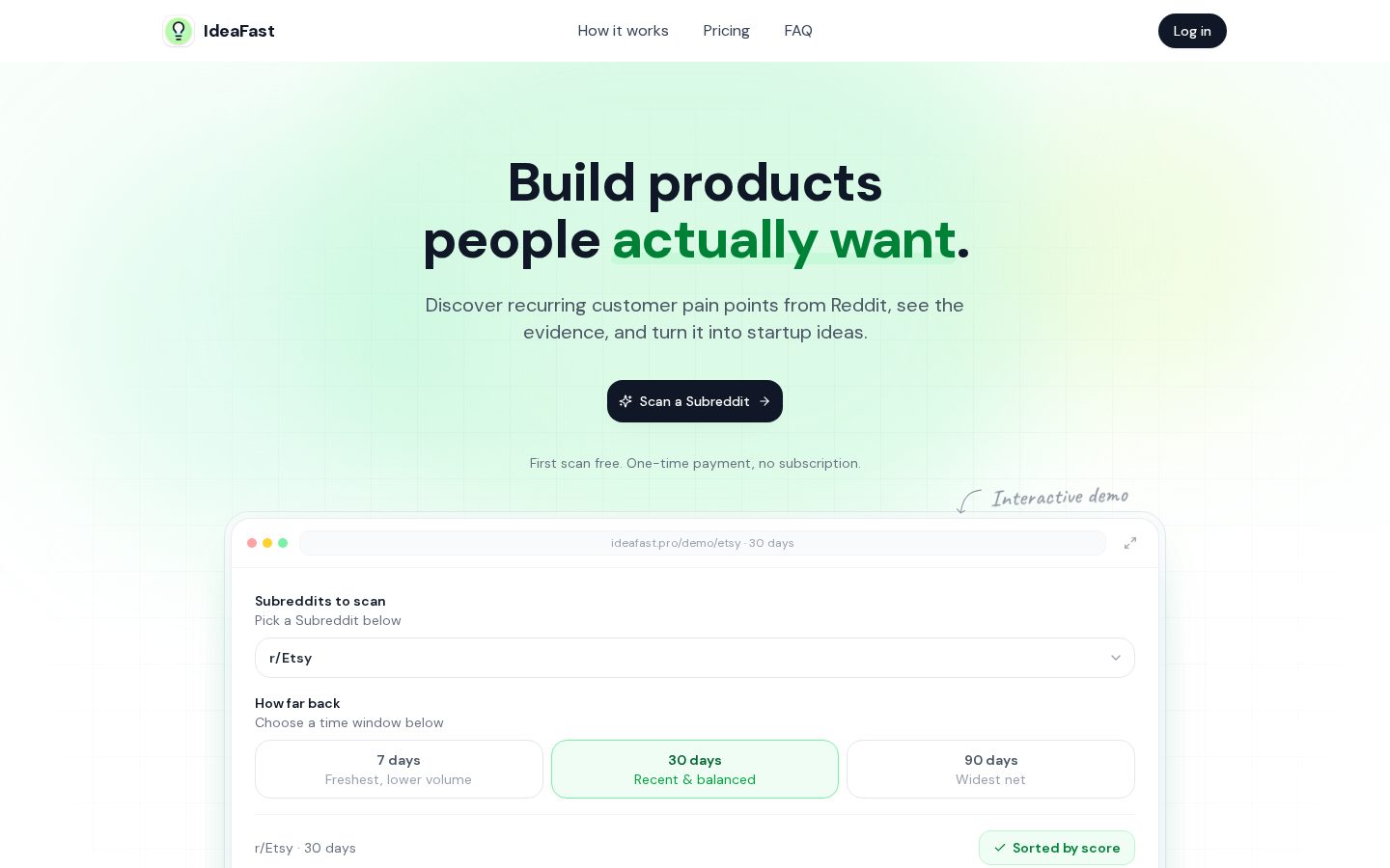 ideaFast Homepage