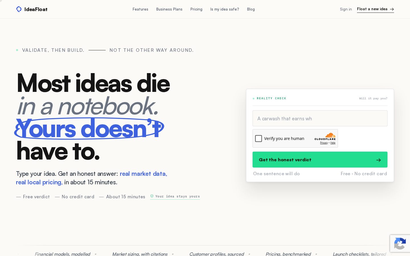IdeaFloat Homepage