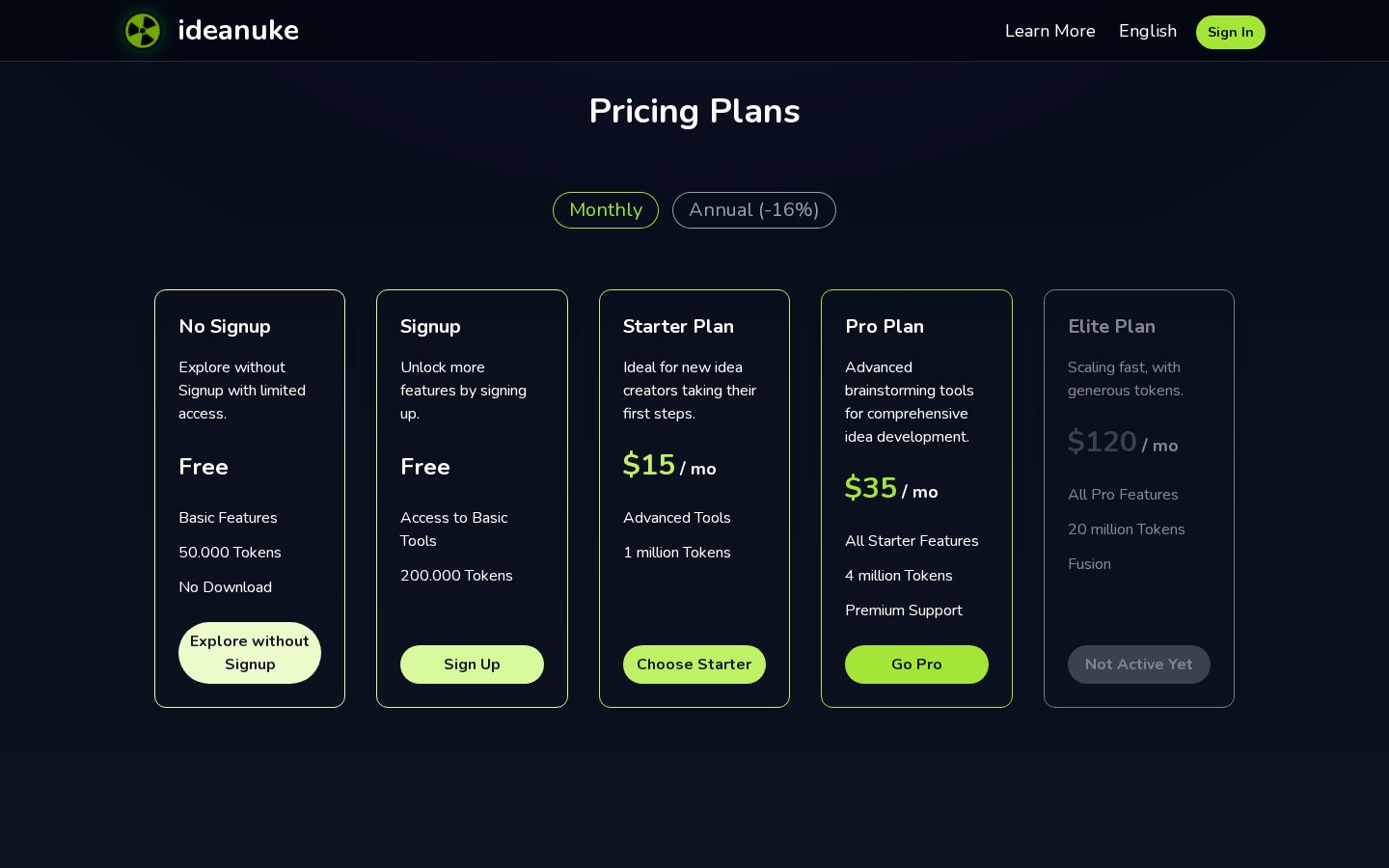 ideanuke Pricing