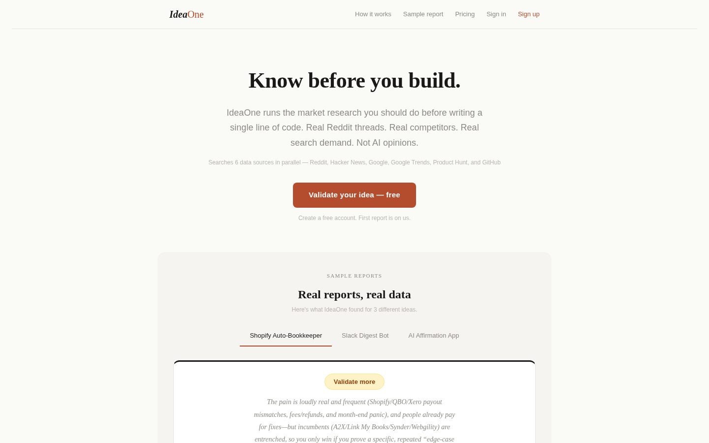 IdeaOne Homepage
