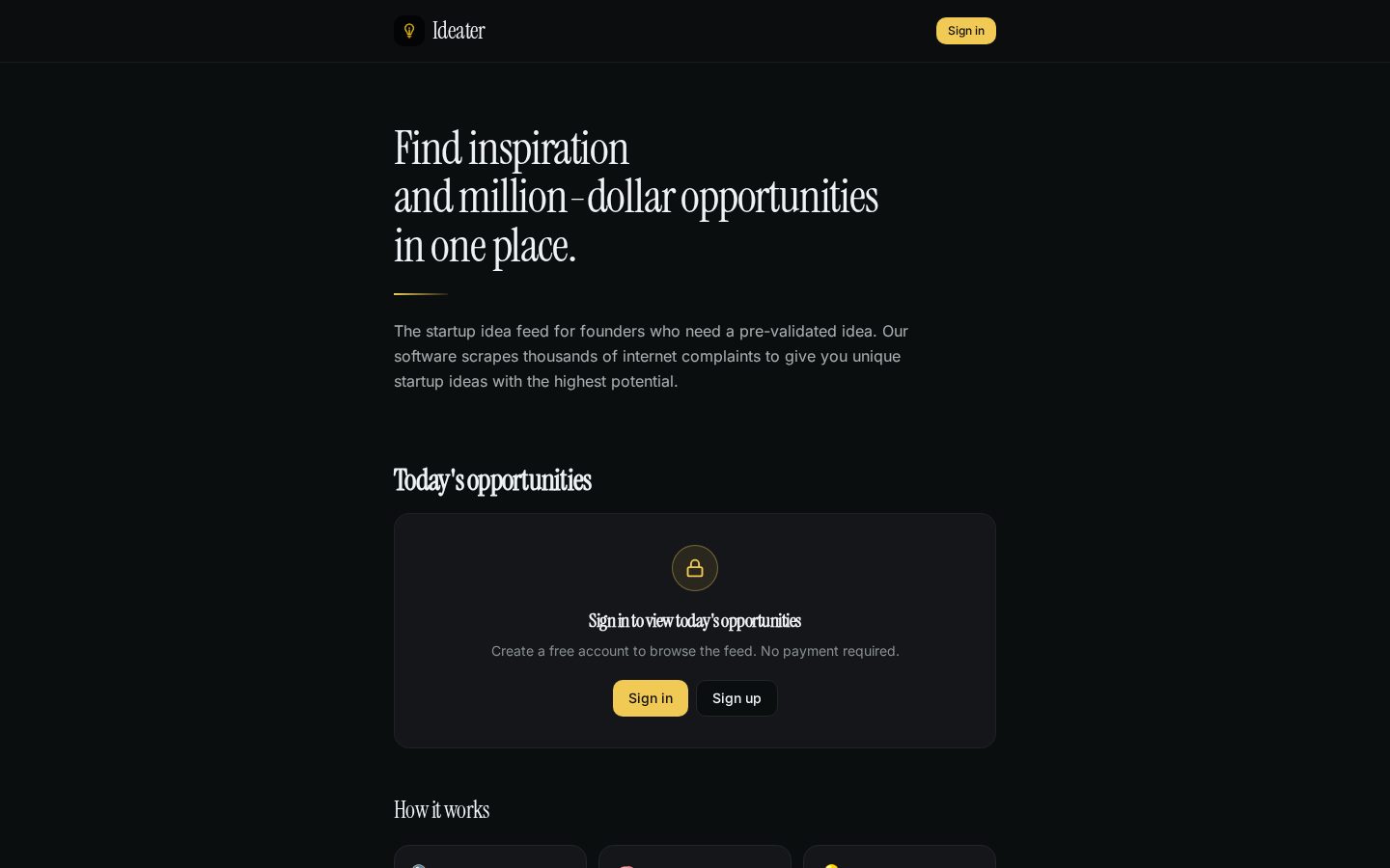 Ideater Homepage