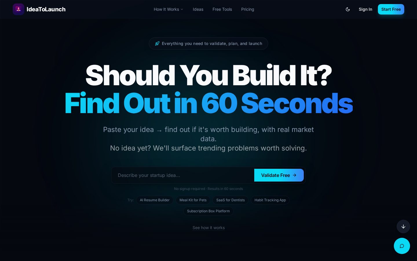 IdeaToLaunch Homepage