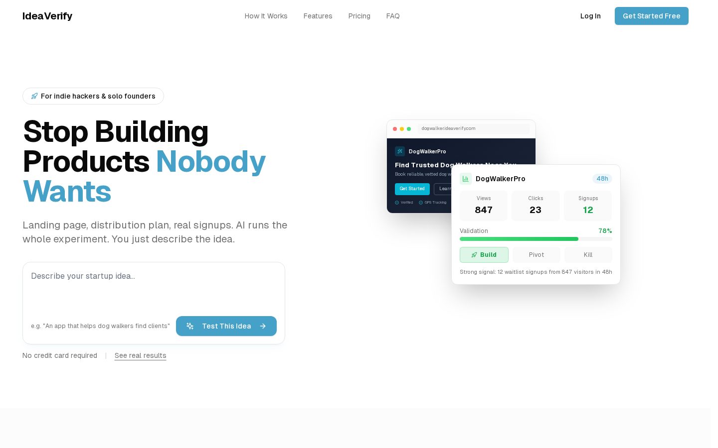 IdeaVerify Homepage