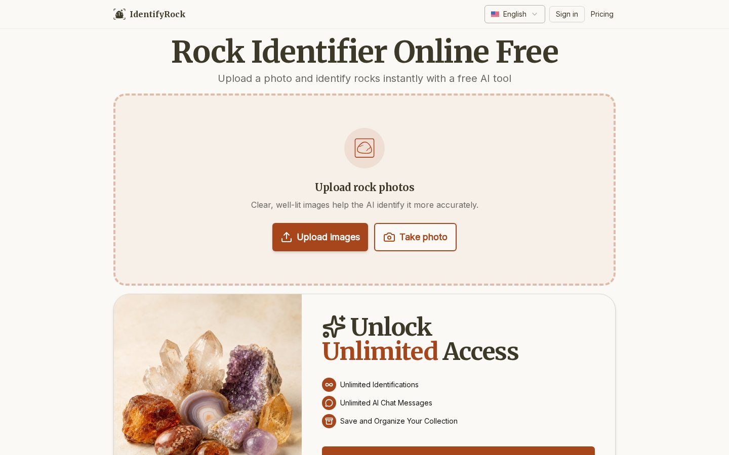 Identify Rock Homepage
