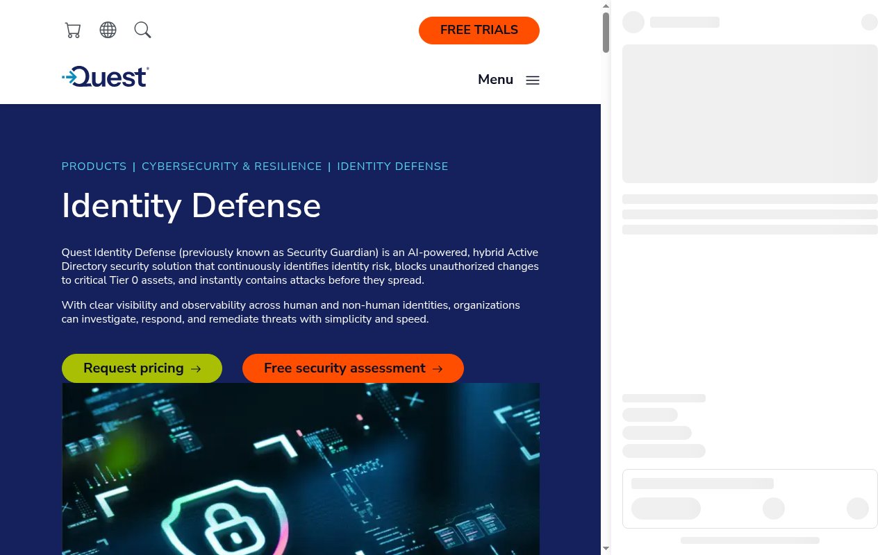 Identity Defense homepage