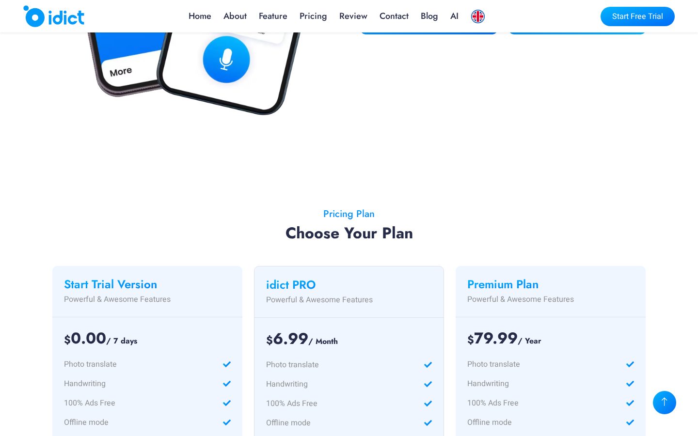idict Pricing