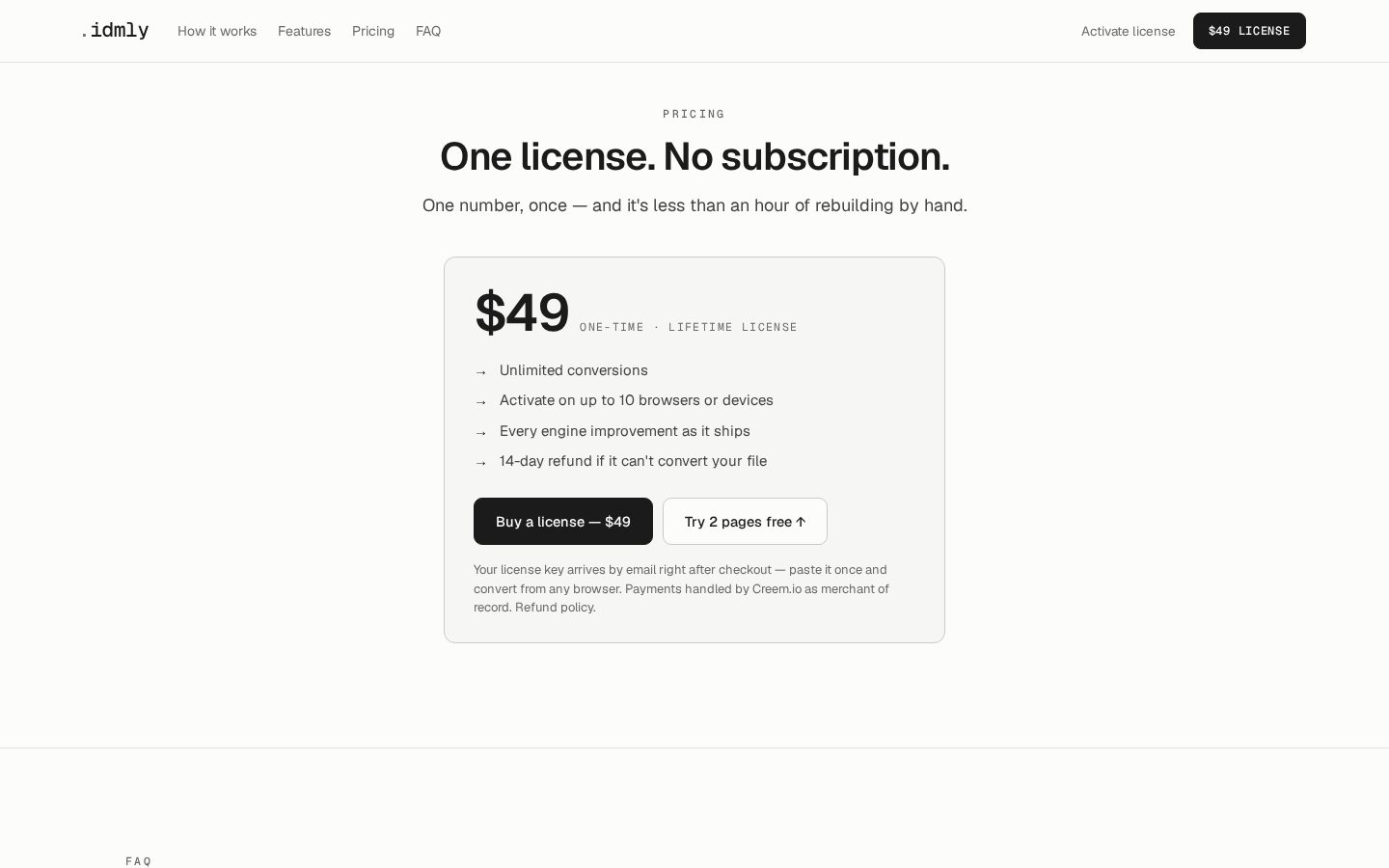 idmly Pricing