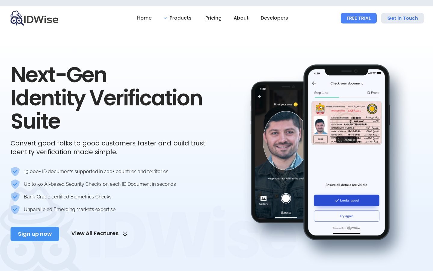 IDWise Homepage