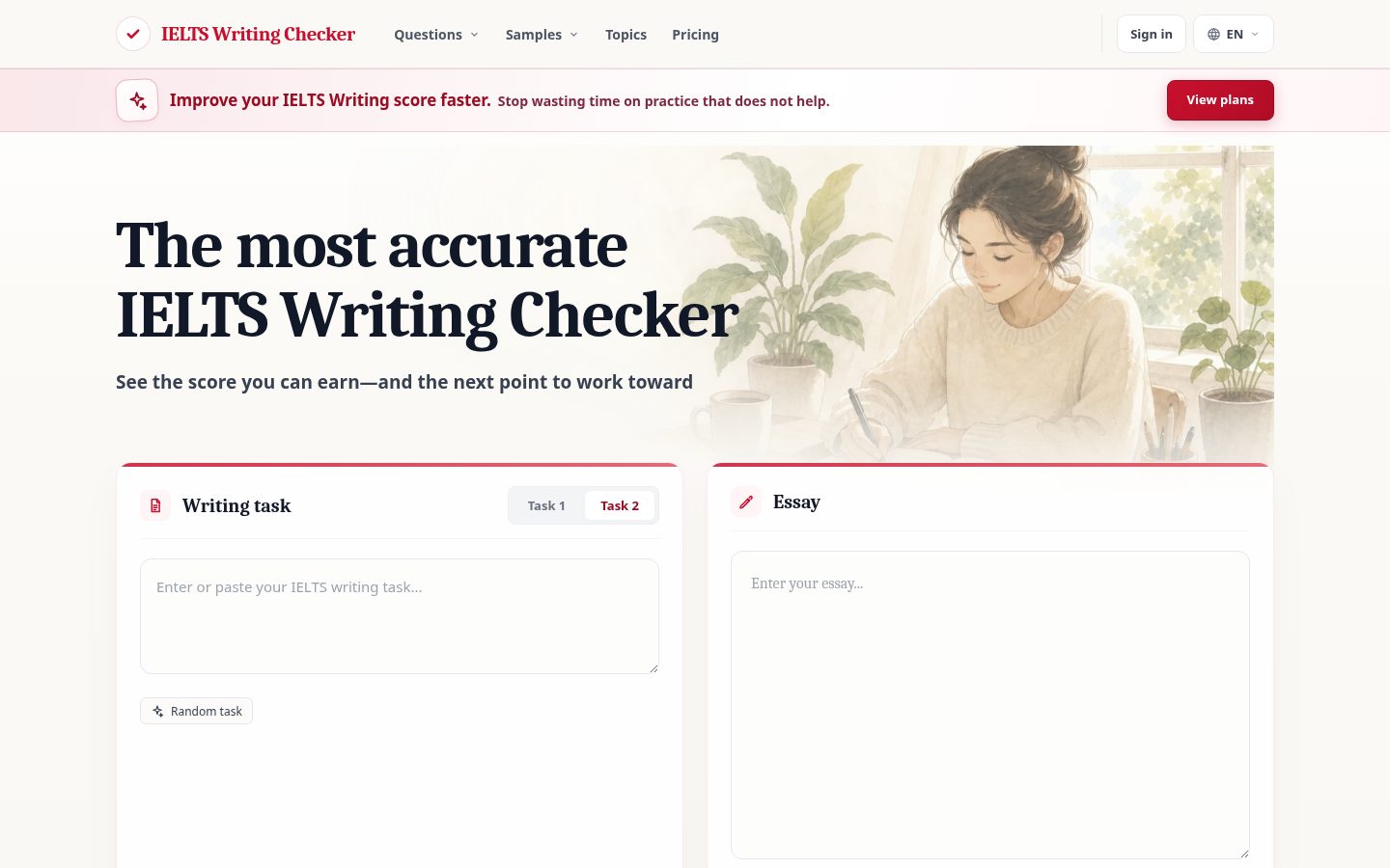 IELTS Writing Checker Homepage