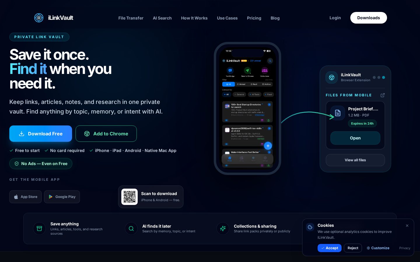 iLinkVault Homepage