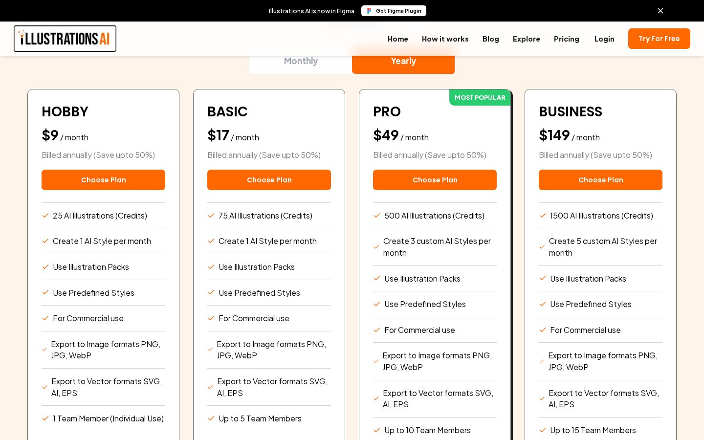IllustrationsAI Pricing