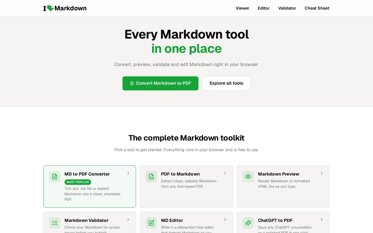 iLoveMarkdown Homepage