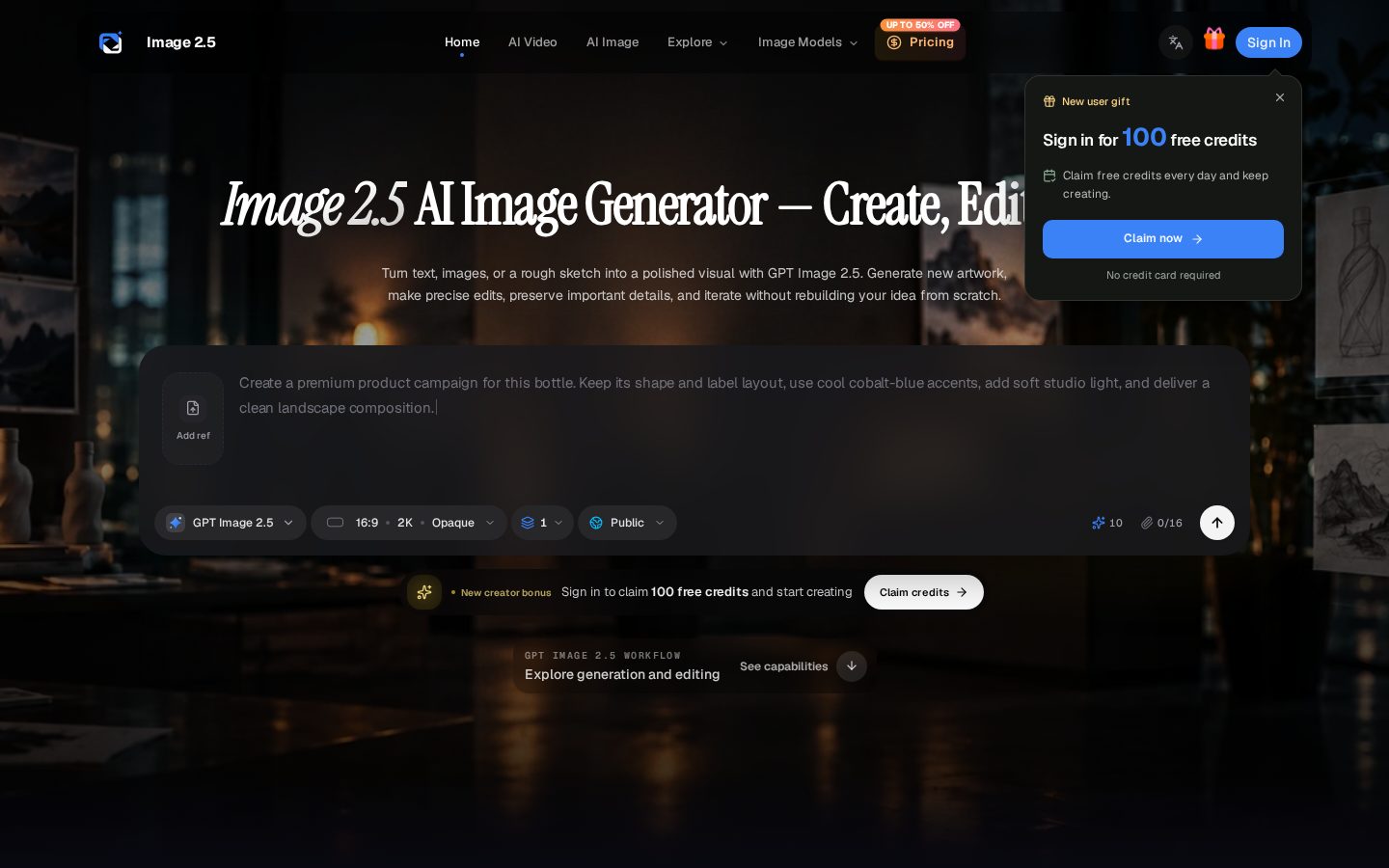 Image 2.5 Homepage