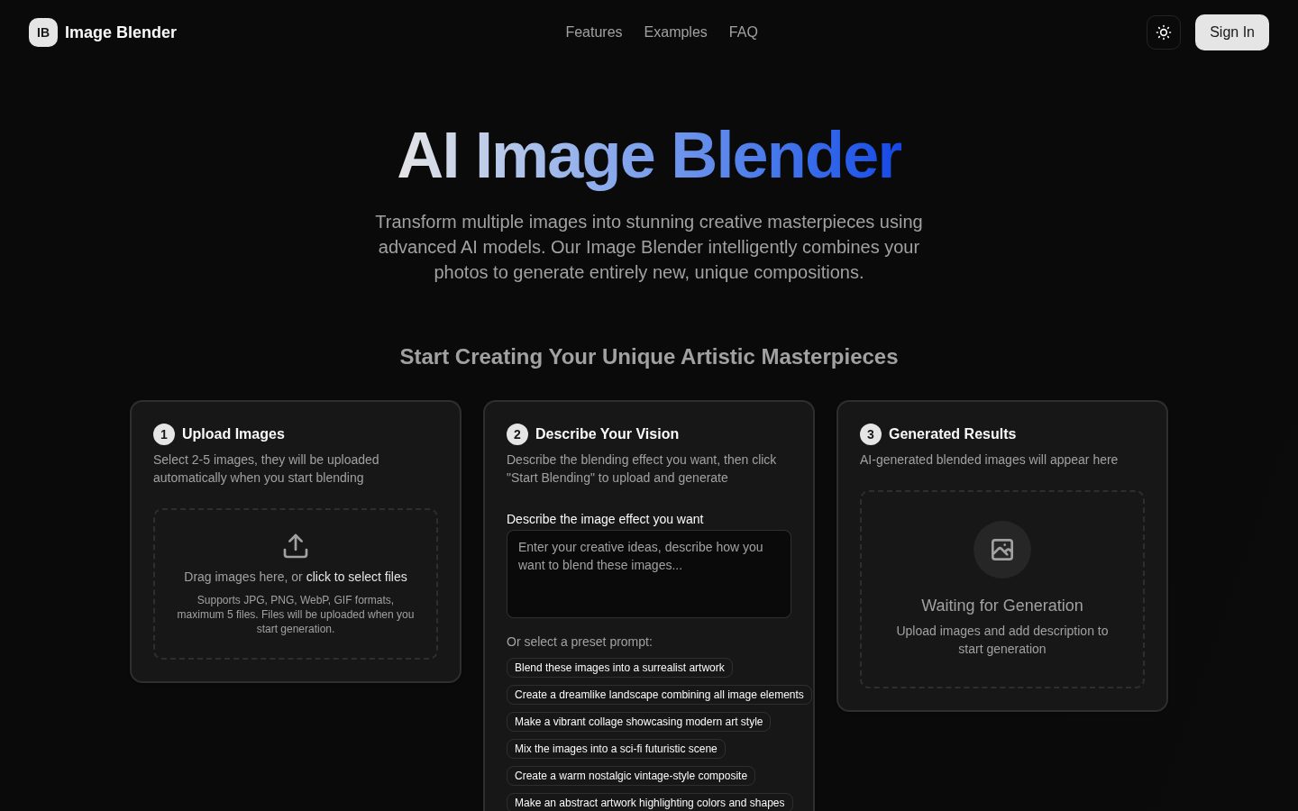 Image Blender Homepage