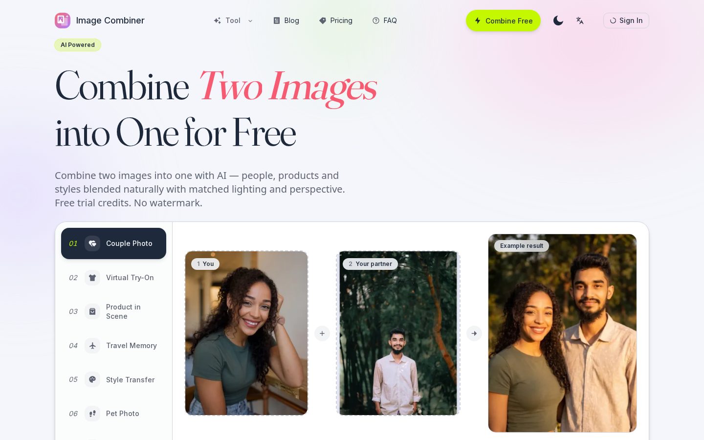 Image Combiner Homepage