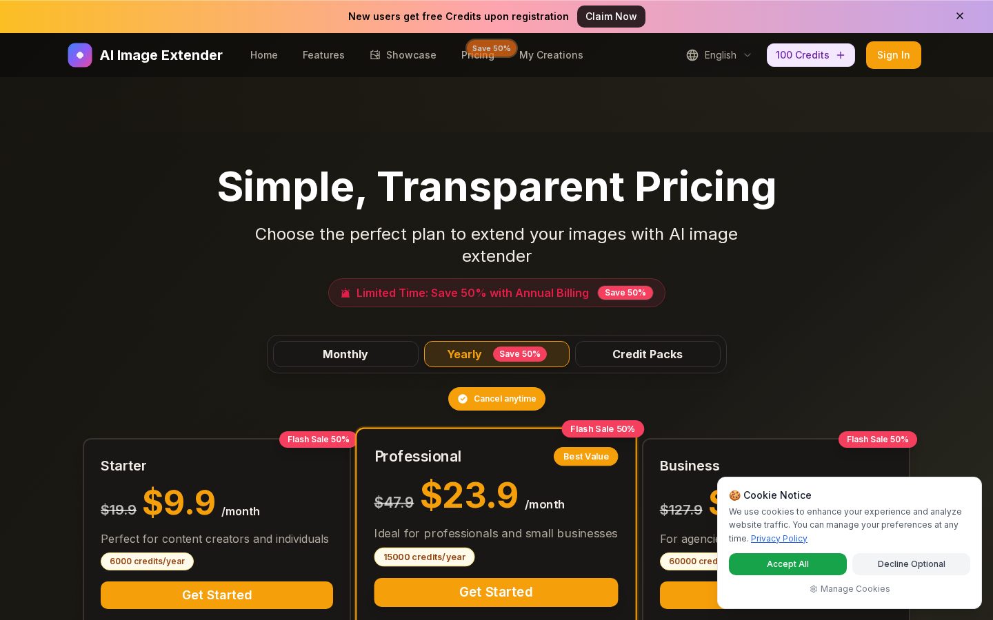 Image Extender Pricing
