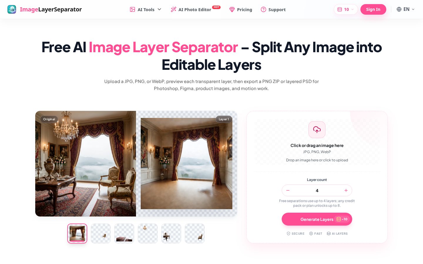 Image Layer Separator Homepage