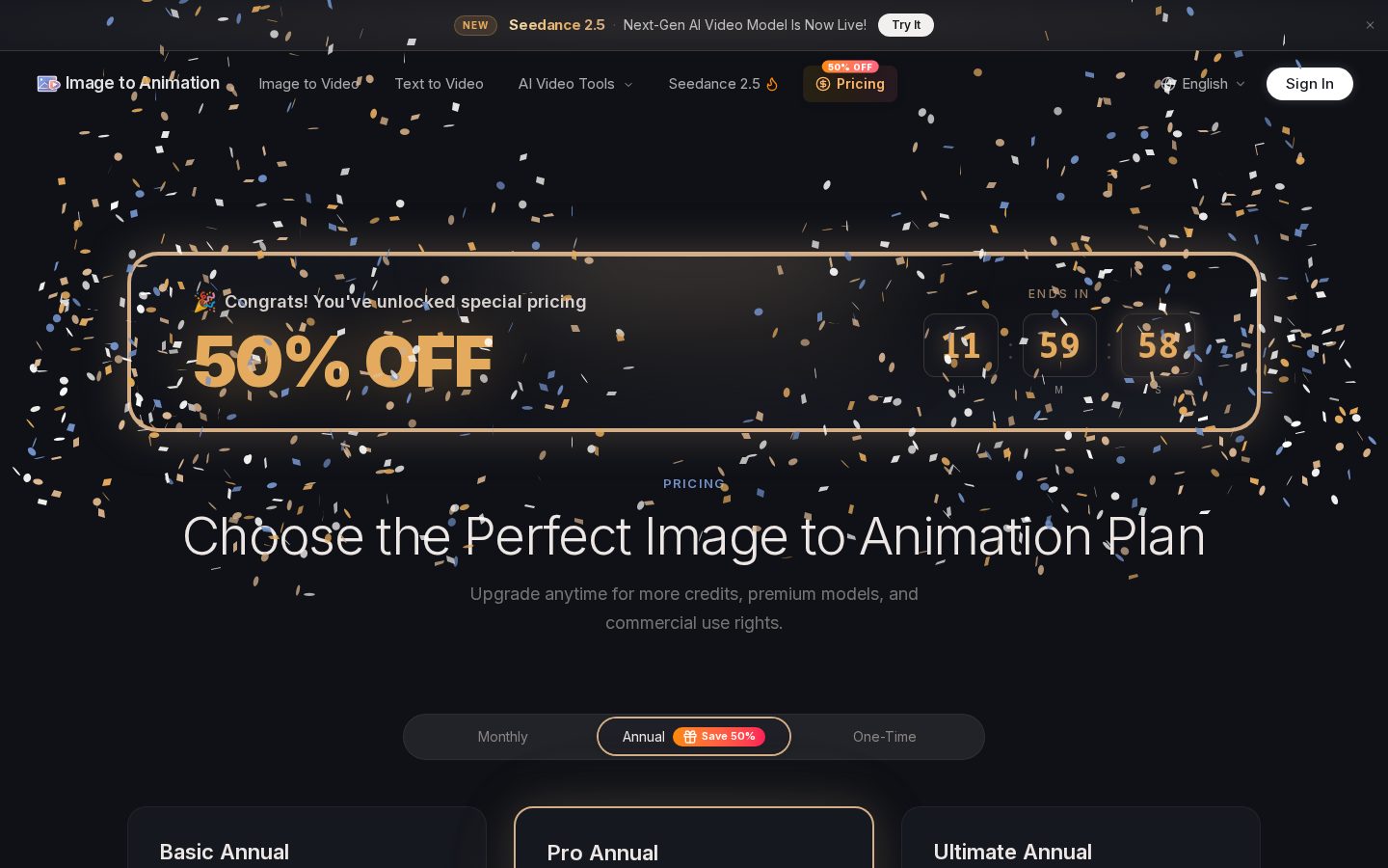 Image to Animation Pricing