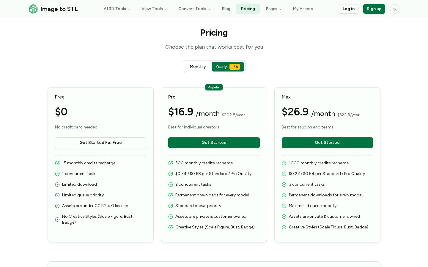 IMAGE TO STL Pricing