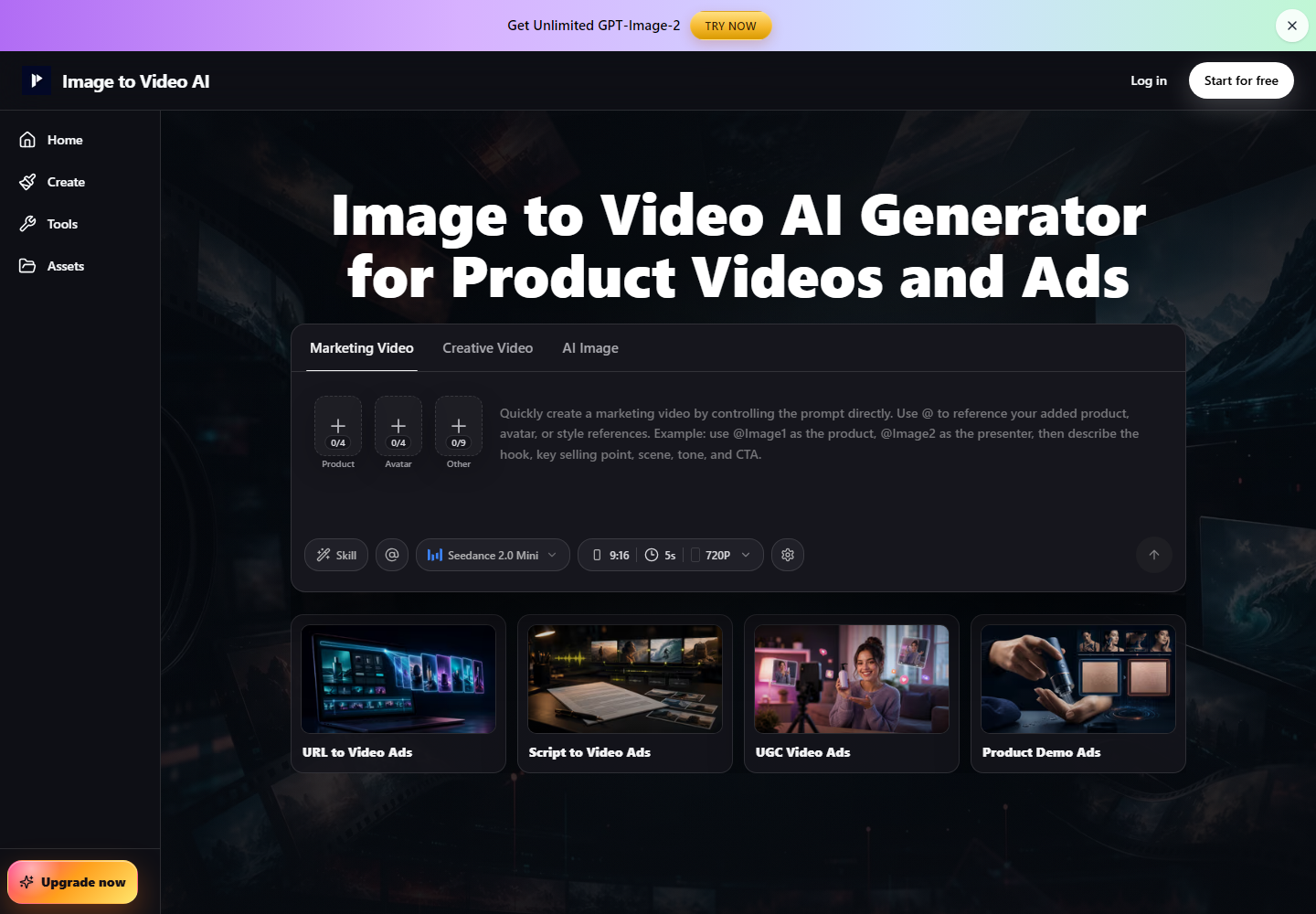 Image to Video AI Generator for Product Clips and Social Media homepage