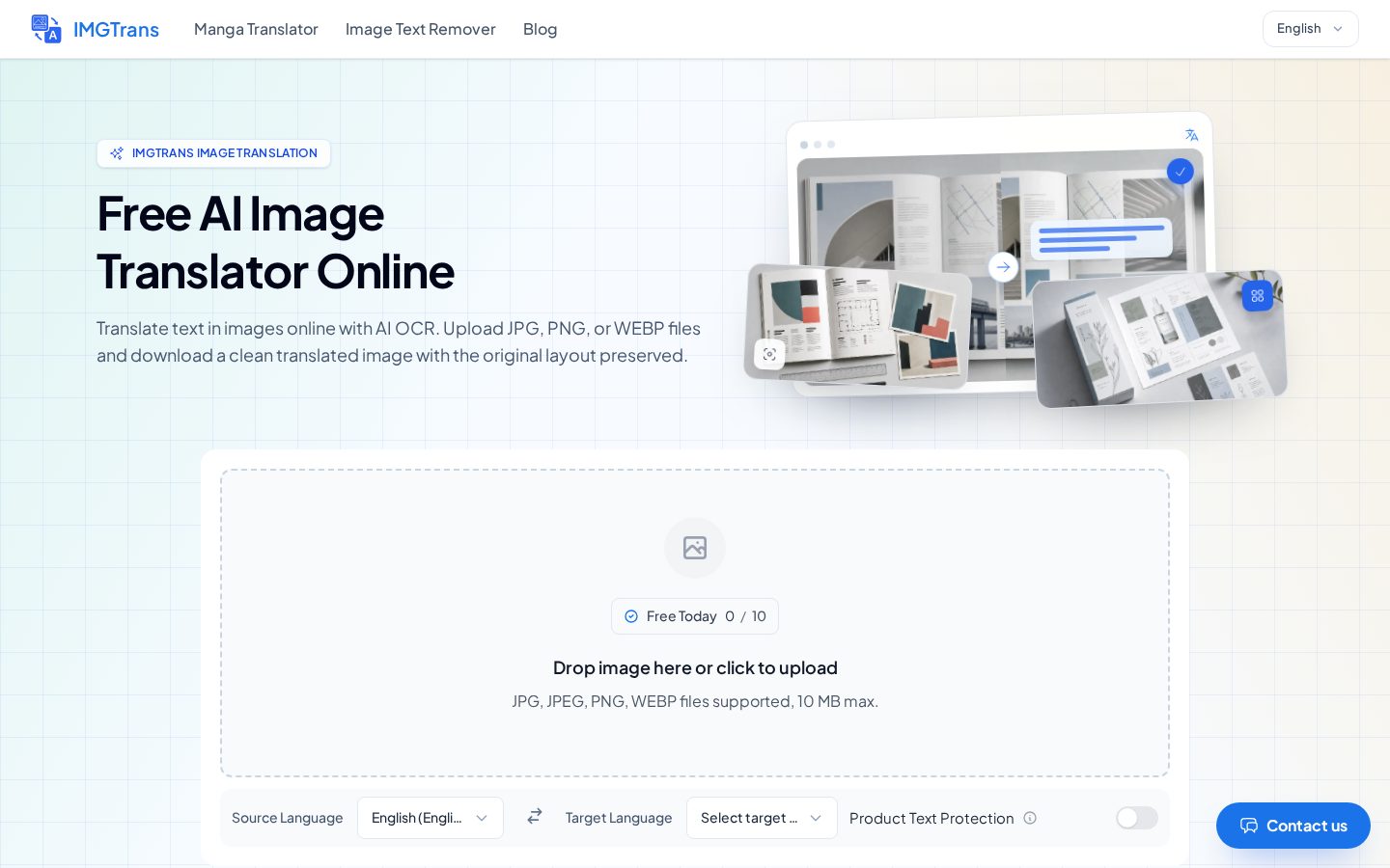 Image Translator Homepage