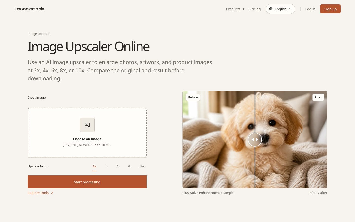 Image Upscaler Tools Homepage