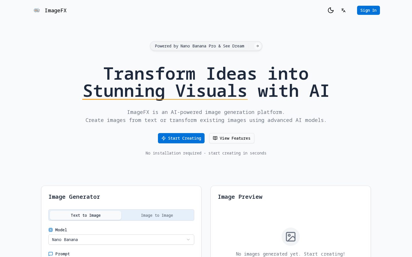 ImageFX Homepage