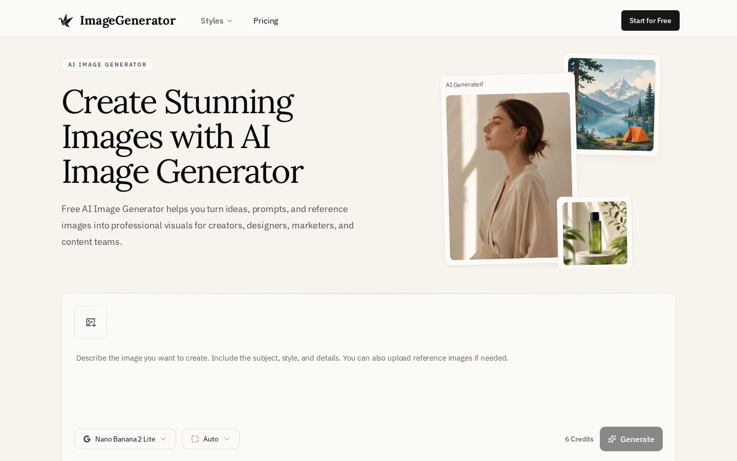 ImageGenerator Homepage