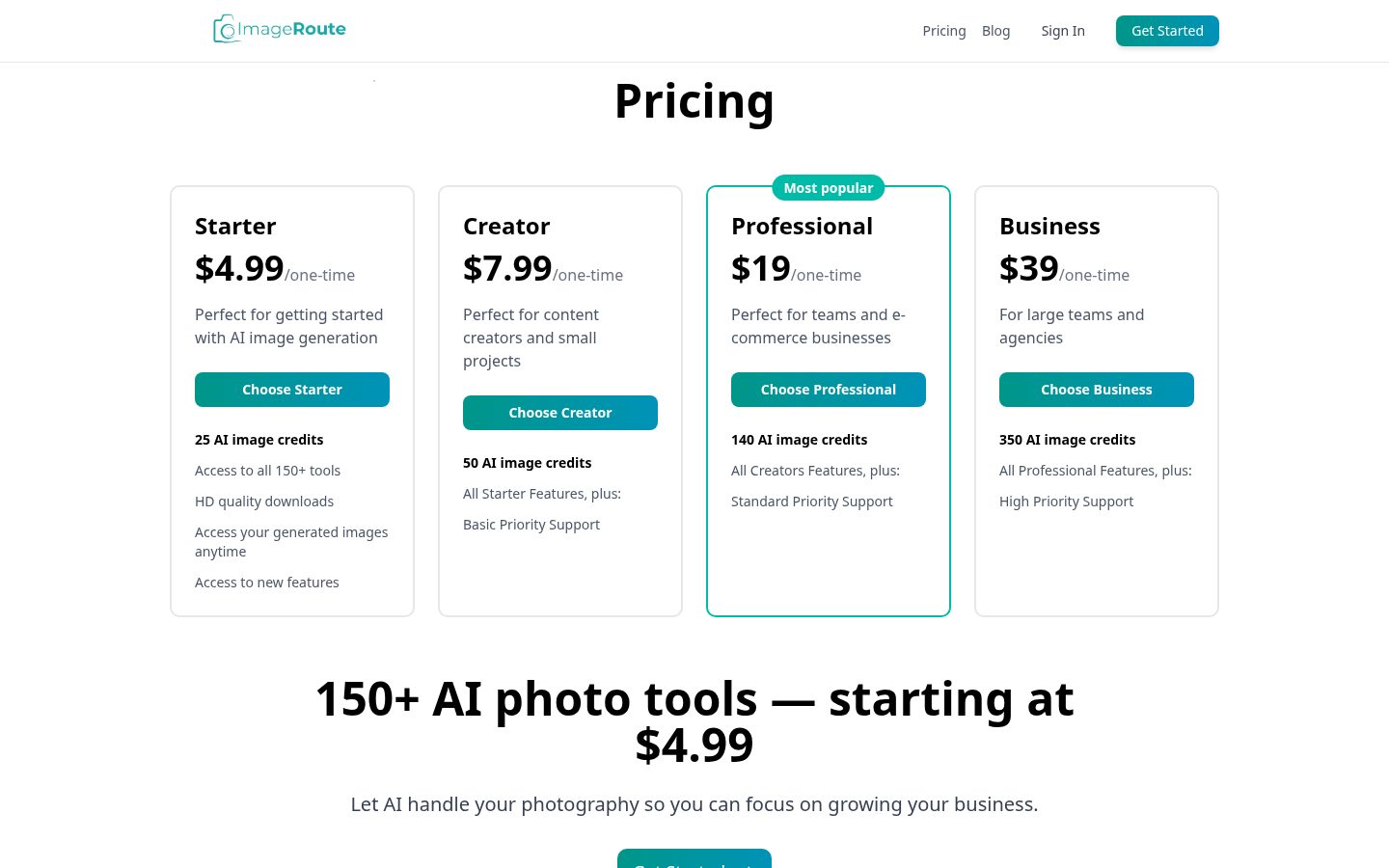 ImageRoute Pricing