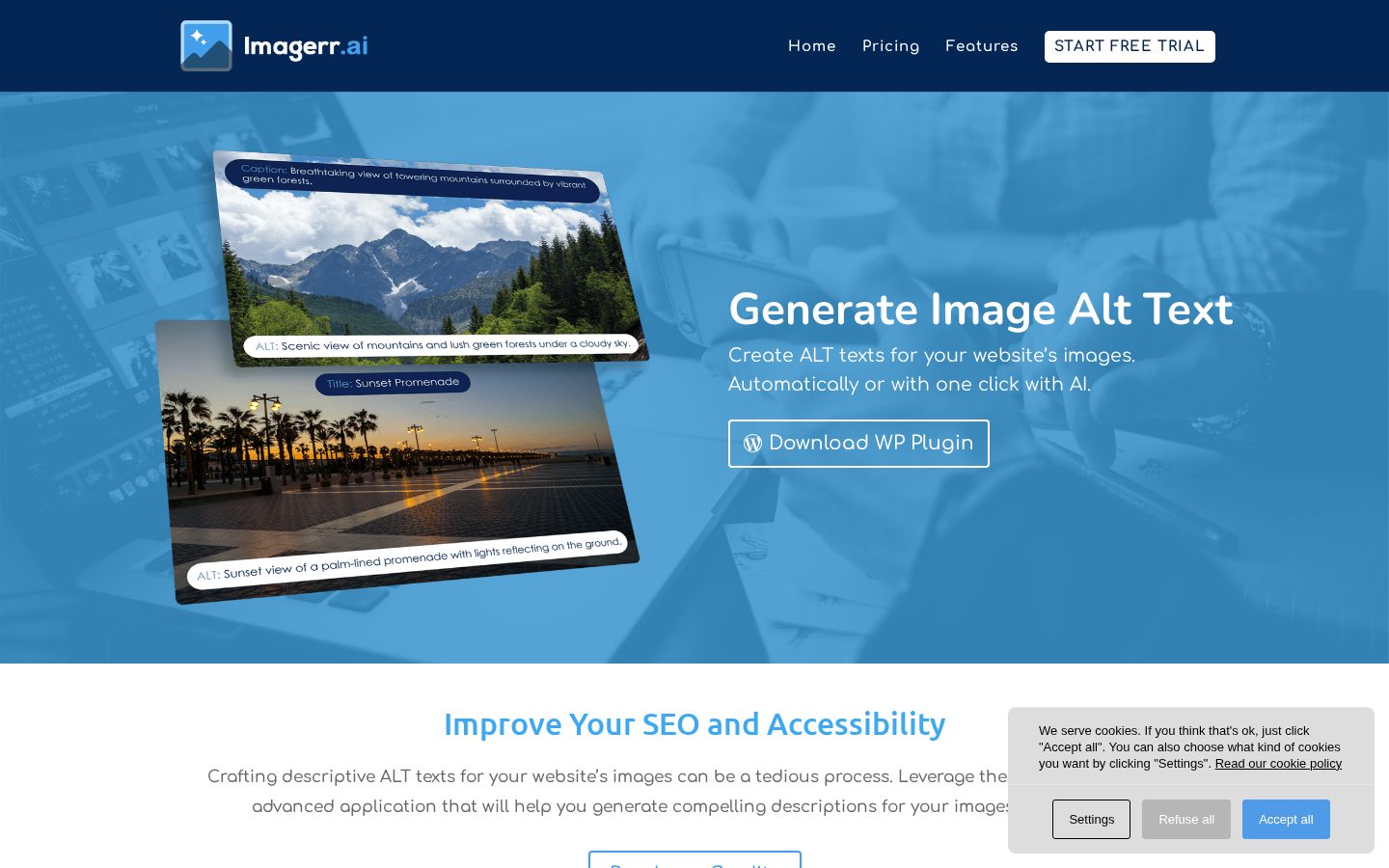 Imagerr AI Homepage