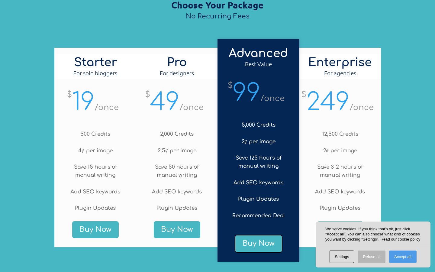Imagerr AI Pricing