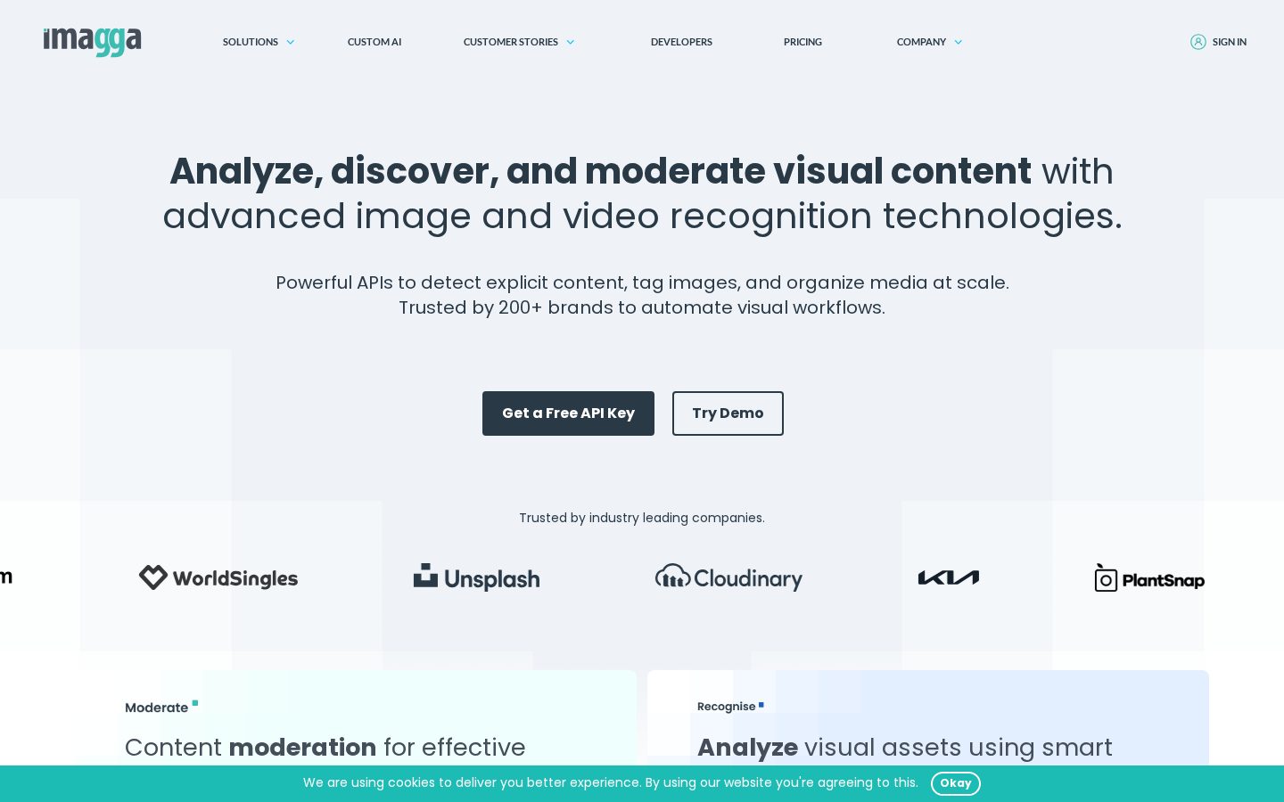 Imagga Homepage