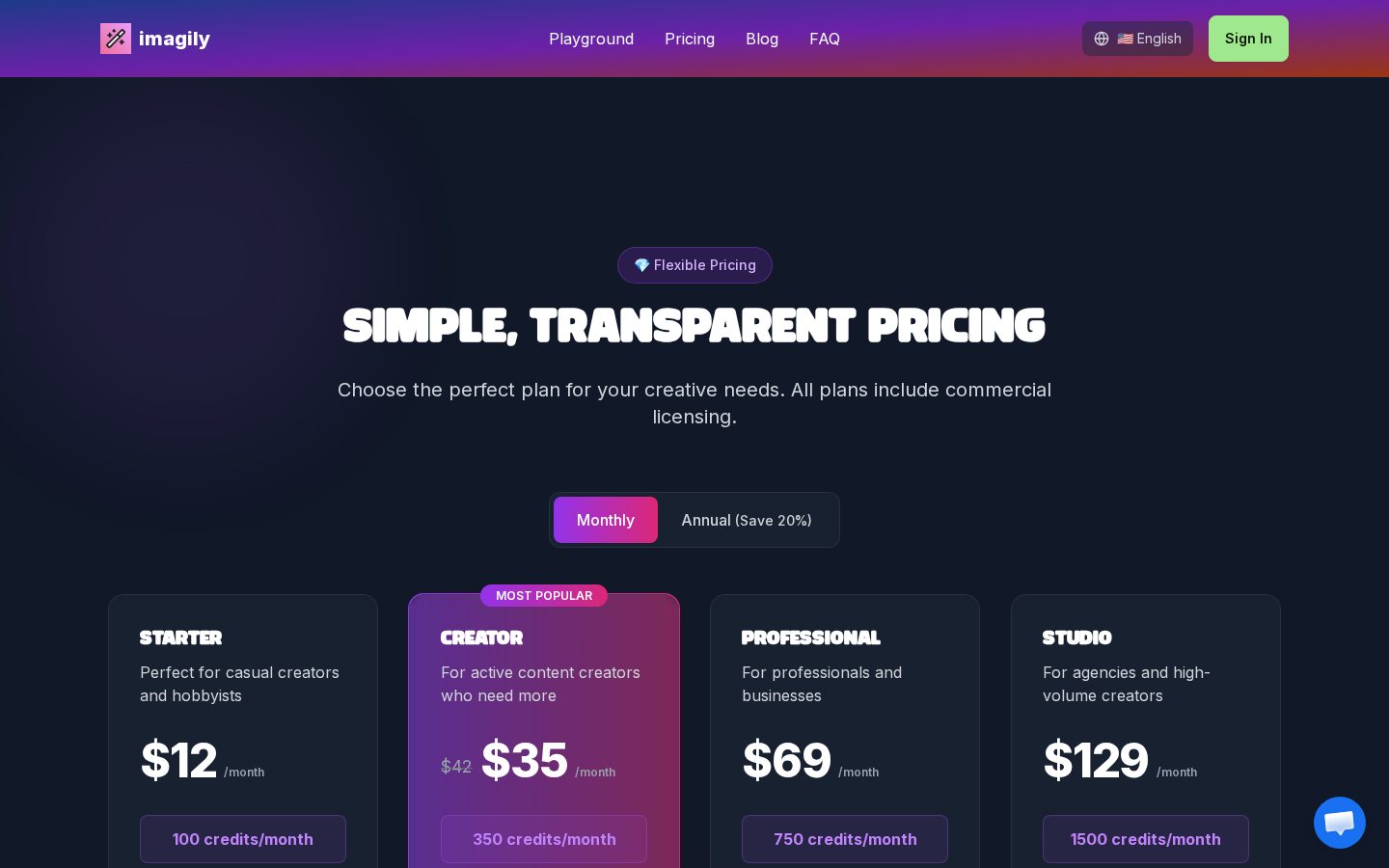 Imagily Pricing