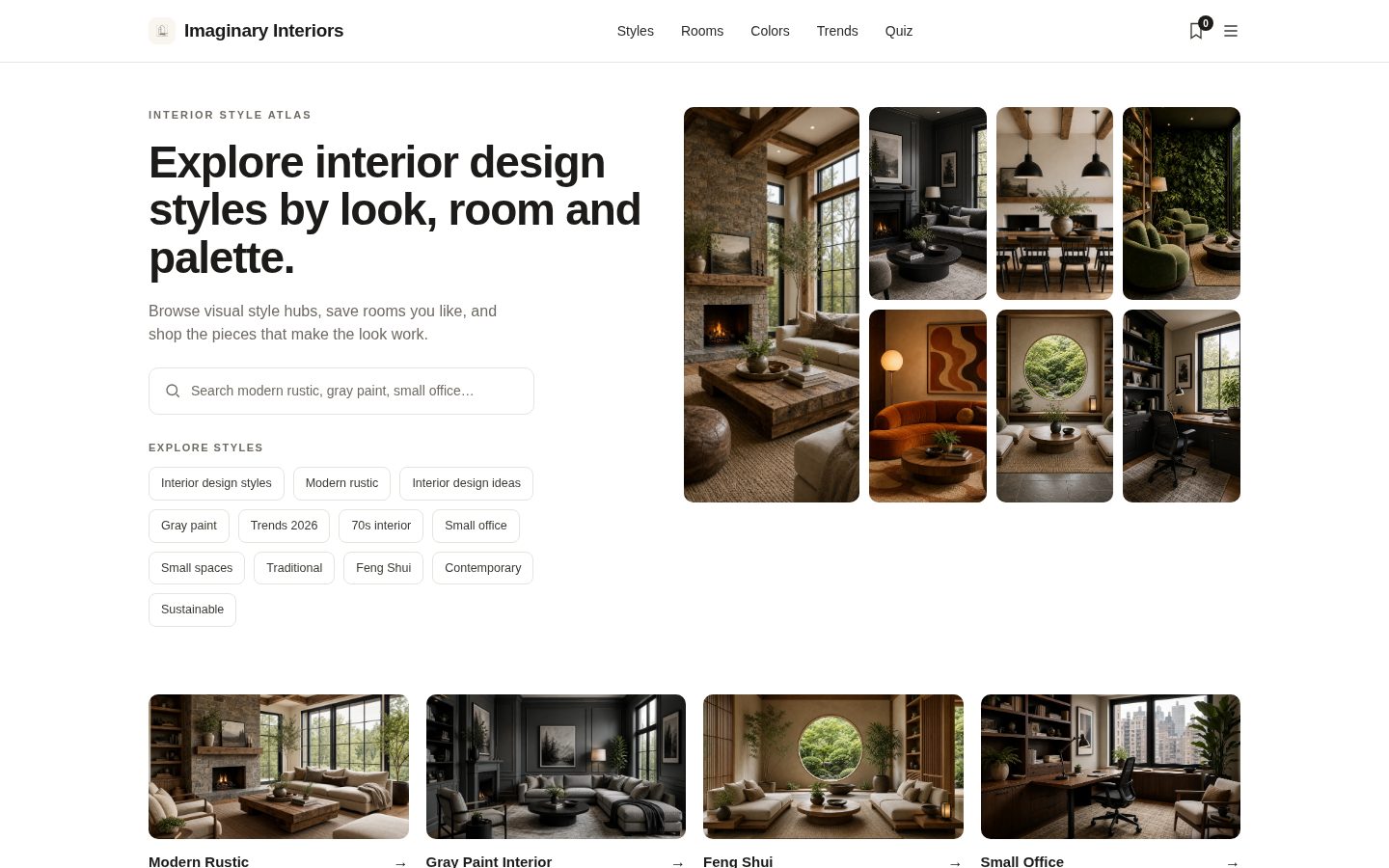 Imaginary Interiors Homepage
