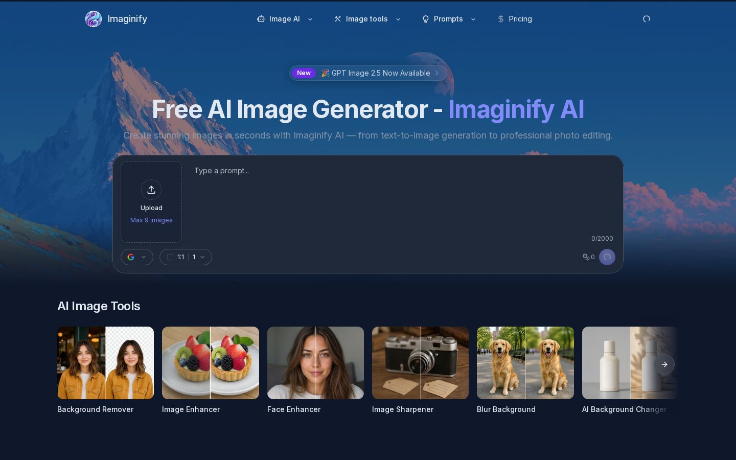 Imaginify Homepage